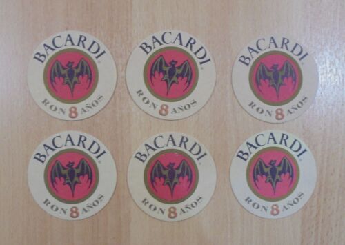 BACARDI RUM ADVERTISIGN SET OF SIX HARD PAPER COASTERS - Picture 1 of 4