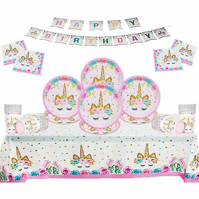 Unicorn Birthday Party Supplies Girls Children Tableware Decorations Balloons UK