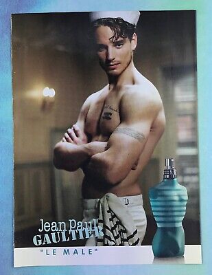 pull out print advertisement Jean Paul GAULTIER Le Male cologne mancave  decor