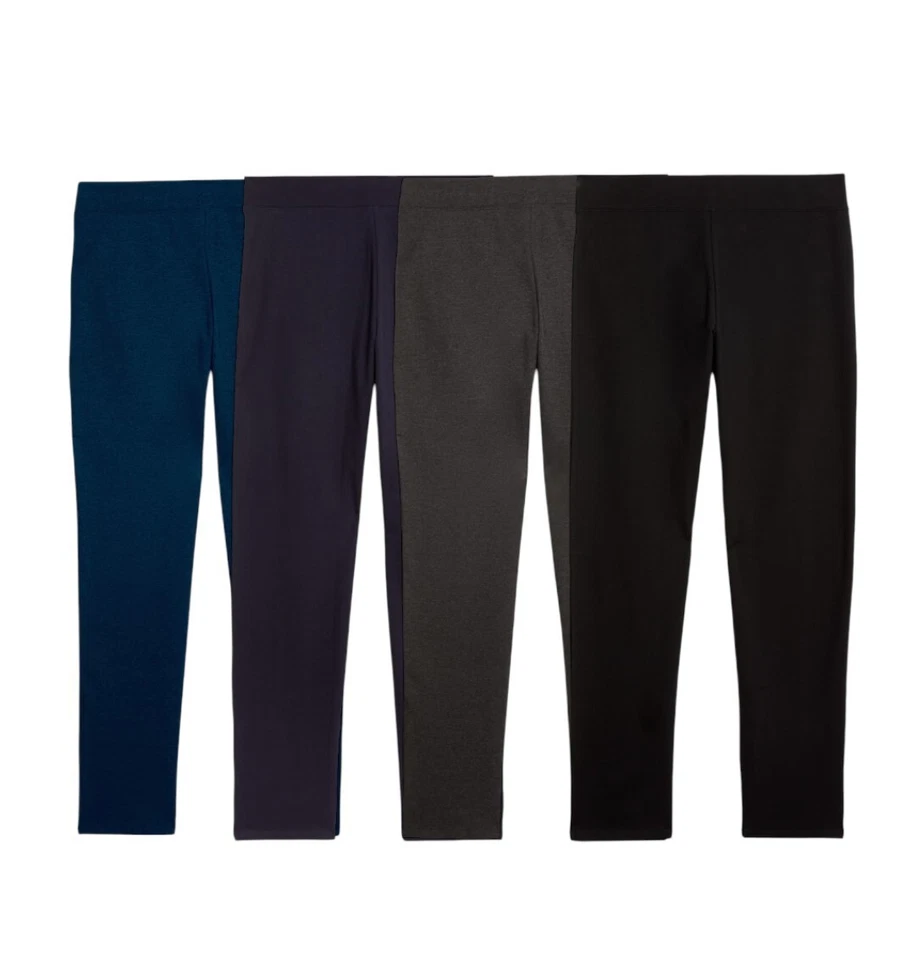 ex M*S JOGGERS STRAIGHT LEG Cotton Rich Ladies Elasticated High Rise Pants - Image 2 of 4