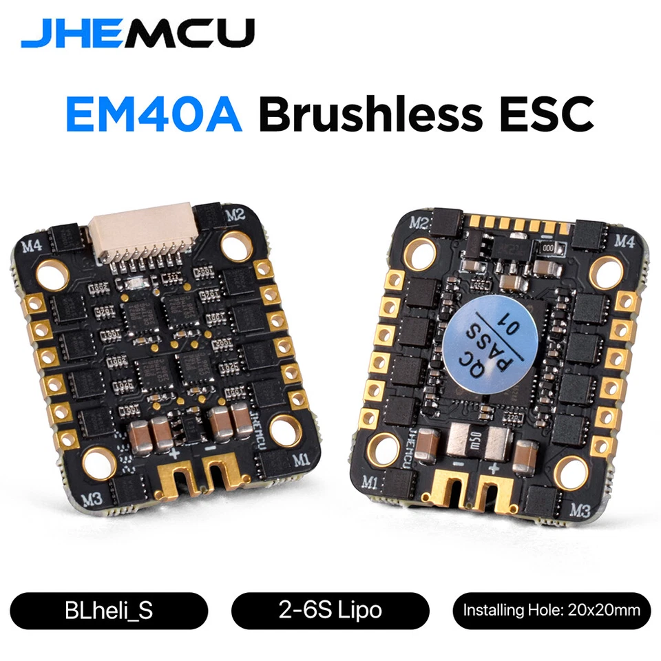 JHEMCU EM40A 40A BLheli_S 4in1 Brushless ESC DShot600 for RC FPV Racing Drone - Image 2 of 4