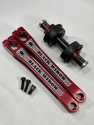 Odyssey Black Widow BMX Cranks Red Anodized Old Mid School Vintage