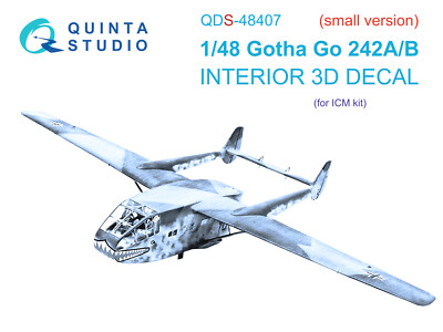Quinta Studio 1/48 Go 242A-B 3D-Printed & colour Interior (ICM) Small...