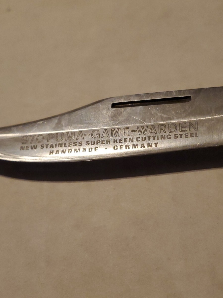 Vintage Puma German 970 Game Warden Pocket Knife Stainless Vintage Puma German 970 Game Warden Pocket Knife Stainless