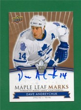 2017 UD Toronto Maple Leafs Centennial Dave Andreychuk Maple Leaf Marks Auto