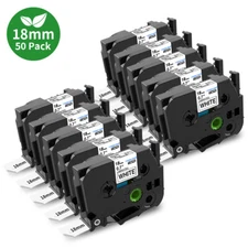 50PK Label Tape TZe-241 TZ-241 18mm For Brother P-Touch PT-1890C D450 P700 D600