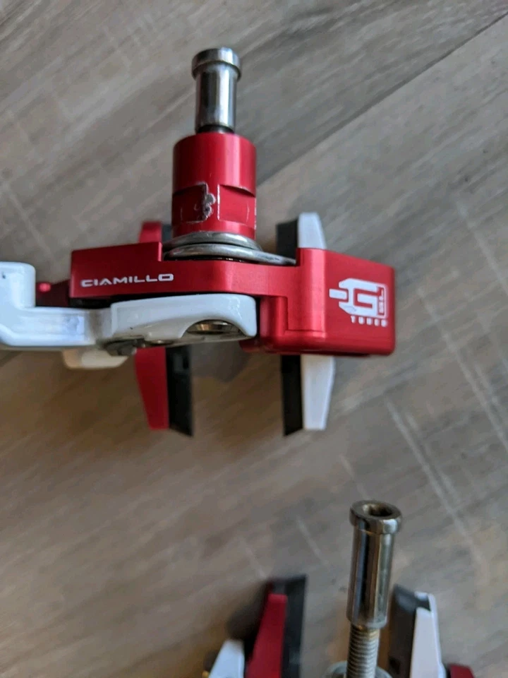 RARO Juego de frenos de llanta rojo gravedad cero Ciamillo G afinado SL pinzas carretera F/R 205 g  Foto 2 de 4
