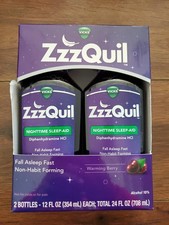 2X ZzzQuil Nighttime Sleep Aid Liquid Warming Berry 12 oz