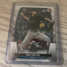 Bowman 2021 Max Meyer Miami Marlins Baseball Rookie Card #175. rookie card picture