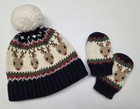 Baby GAP 12-18 Month Soft Knit Pom Pom Fairisle Reindeer Beanie & Mitten Set — photo 1
