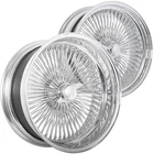 22x8" LA Wire Wheels Standard/Reverse 150-Spoke Straight Lace Chrome Rims (4pcs)