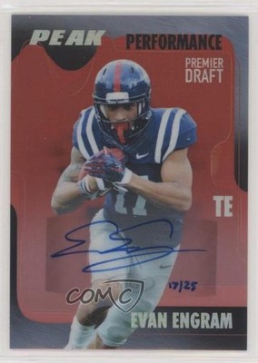 2017 Sage Hit Red 17/25 Evan Engram #PK-EvE Rookie Auto RC 2b2