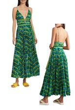 NWT $2495 Altuzarra Winda Tie Dye Belted Maxi Dress Green Italy IT 40 US 8