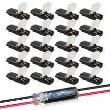 Vvluvva 20 Pcs Double Wire Plug in Connector, 2 Pin Low Voltage LED Light Str...