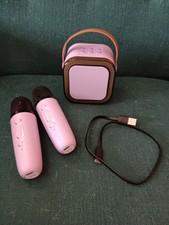 Mini Karaoke Machine Portable Bluetooth Karaoke Speaker with 2 Wireless Mics