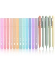 Mr. Pen- Aesthetic Highlighters and Gel Pens, Vibrant colors 12 , Black 5 