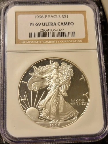 1996 P American Silver Eagle NGC PF 69 ULTRA CAMEO