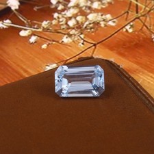 AAA Natural Brazilian Light Blue Aquamarine Loose Gemstone Emerald Cut 4.50 Ct