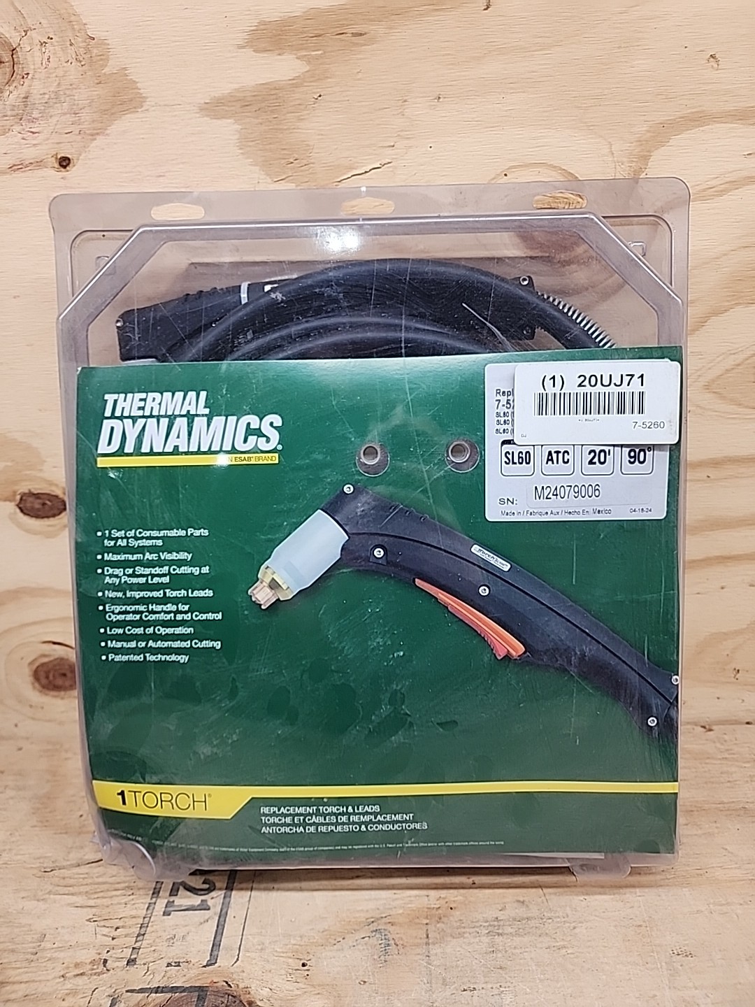 THERMAL DYNAMICS 7-5260 Victor SL60 Handheld Plasma Torch 20UJ71