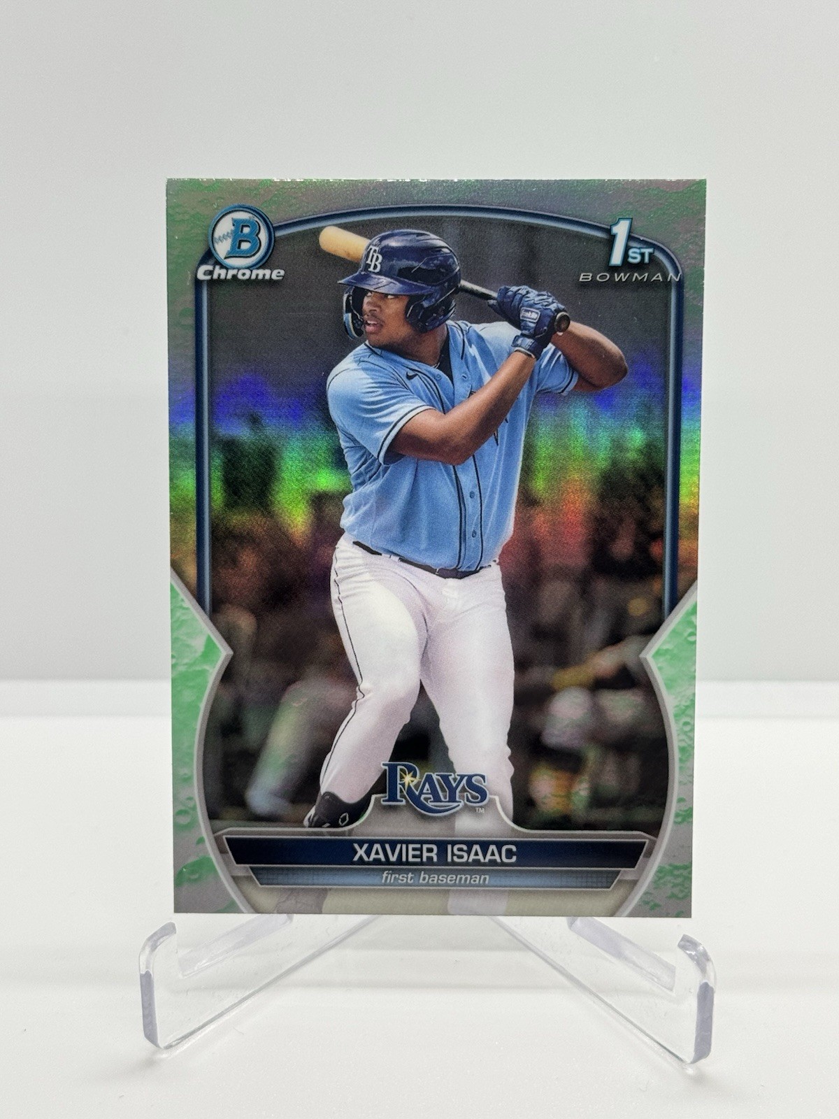 2023 Bowman Xavier Isaac Chrome Lunar Glow Refractor 1st #BCP-145 Rays