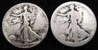 Lot Of 2 Walking Liberty Half Dollars 1943 + Dateless 90% Silver