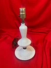 Vintage While Milk Glass Hobnail Lamp
