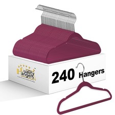 240 Children's Plastic Non Velvet Non-Flocked Thin Compact Hangers Swivel Hook
