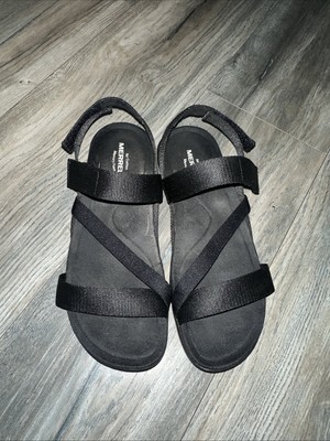 Merrell District 3 Backstrap Web Air Cushion Memory Foam Sandals Black Women 9
