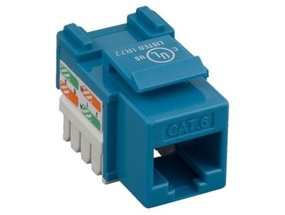 Cat6 RJ45 UTP 110 Type Punch Down Keystone Jack - BK/BU/GN/IV/OR/RD/WH/YE