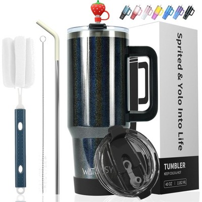 Thermobecher Edelstahl 40oz Doppelwandig auslaufsicher Trinkbecher Schwarz