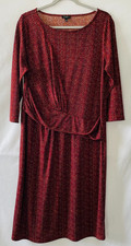 Talbots Womens Maroon Red Gathered Waist Elegant Modest Sheath Dress Size 1X