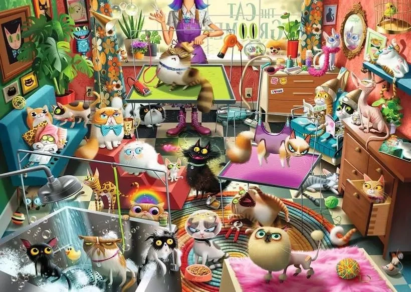 Ravensburger The Cat Groomer Dean McAdam 1000 Pc Puzzle - NEW - FREE Shipping! - Image 2 of 2