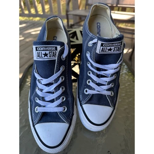 Converse All Star Low Top Navy Blue Canvas Sneakers Shoes Men 6 or Woman 8