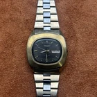 SEIKO VINTAGE MENS WRISTWATCH IN RUNNING CONDITION AUTOMATIC 2-TONE, BLACK DIAL!