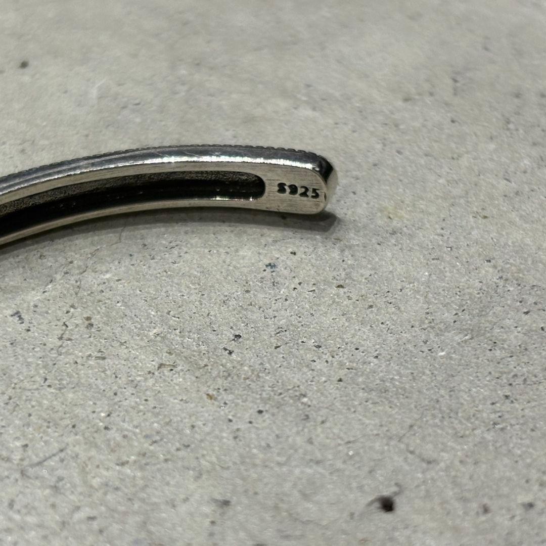 Silver Grain Bangle Bracelet, Simple, Delicate, V… - image 4