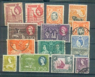 Lot Briefmarken aus Britisch Kenya Uganda Tanganyika gestempelt & ungestempelt