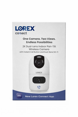 Lorex - Connect 2K Dual-Lens Indoor Pan-Tilt Wireless Security Camera - White