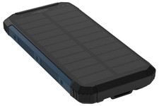 Pb212Wled Outdoor Power Bank With Led Lamp & Solar Panel 10000Mah Black / Blue