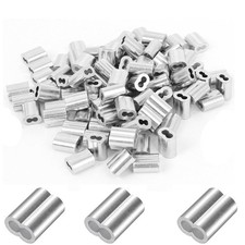 200 Pcs Aluminum Crimping Loop Sleeve 1/16",Cable Crimp Ferrules for Wire Rope a
