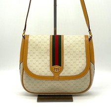 Vintage GUCCI Micro GG Sherry Shoulder bag Crossbody PVC Leather Authentic