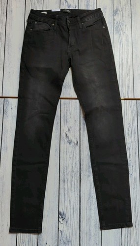 Jack & Jones Liam Skinny Slim Fit Men's Denim Jeans Black W30 L34 - Picture 1 of 8