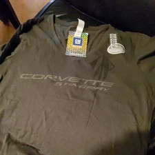 Corvette Women's T-Shirt XL Grey With black Lettering Decal Kingston cotton NWT