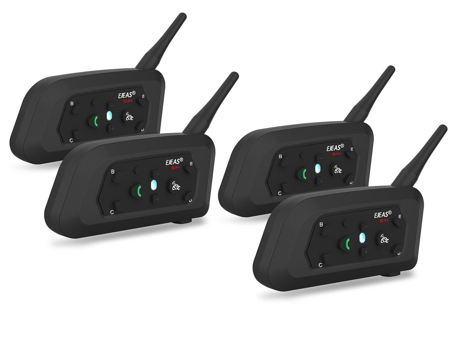 6 Riders 800m V6PRO+ Motorcycle Intercom Bluetooth Helmet Headset GPS CVC Reduce