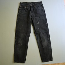 Vintage Levis 550 Denim Relaxed Fit Black Jeans 33X32 Measure 31 X 31 Distressed