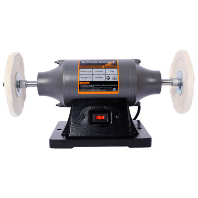 6'' Electric Bench Gray Buffer Polisher w/4PC 80Ply Thick Wheels CSA Certified