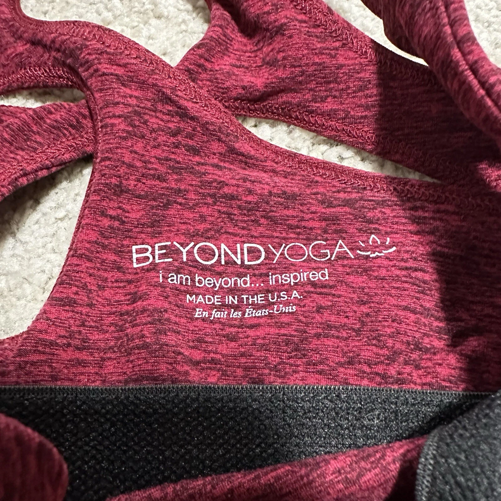 beyond-yoga strappy cross back heathered soft stretchy tank-top