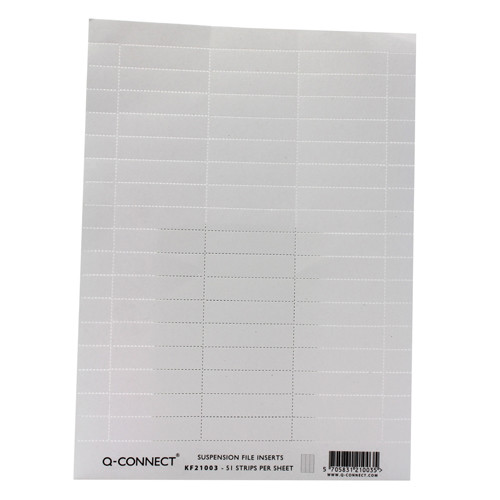 q connect kf21003 suspension file label insert white single sheet of label inserts