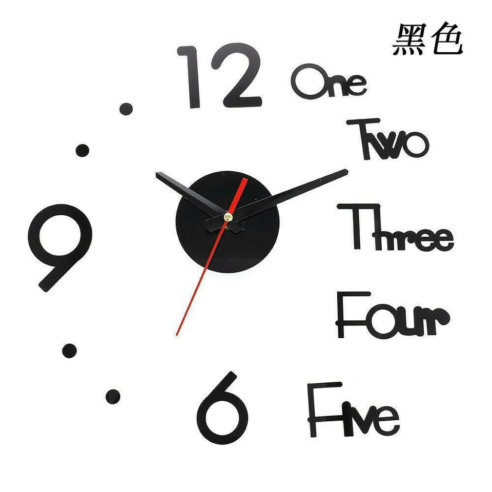 Modern DIY Large Wall Clock 3D Mirror Surface Sticker Home Decor Art