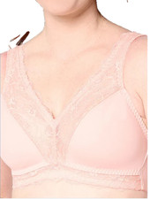 Breezies Soft Support Lace Wirefree Bra 3X Rose A676780 No Padding