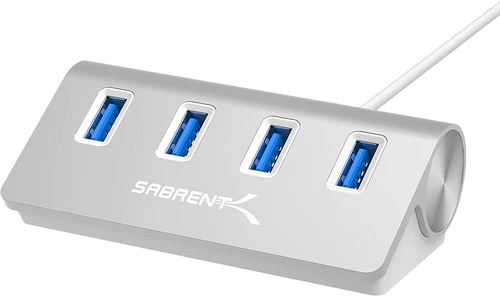 Sabrent HB-MAC3 4-Port Silver Aluminum USB 3.0 Hub for iMac, MacBook PRO Air /PC